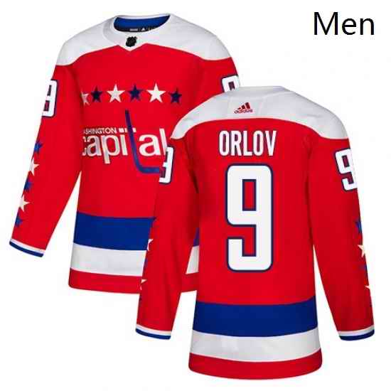 Mens Adidas Washington Capitals 9 Dmitry Orlov Authentic Red Alternate NHL Jersey